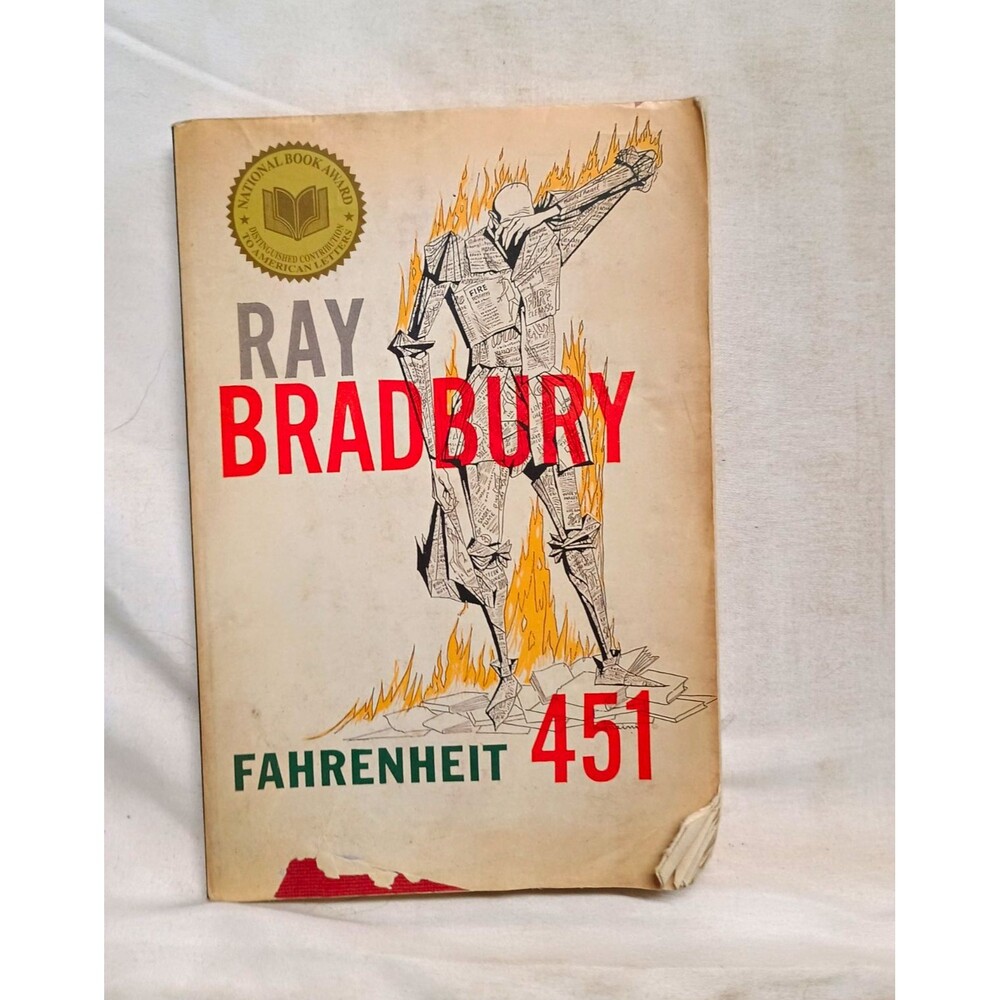 Fahrenheit 451 Ray Bradbury Del Rey Paperback Classic 1953 Cover Art Big Read